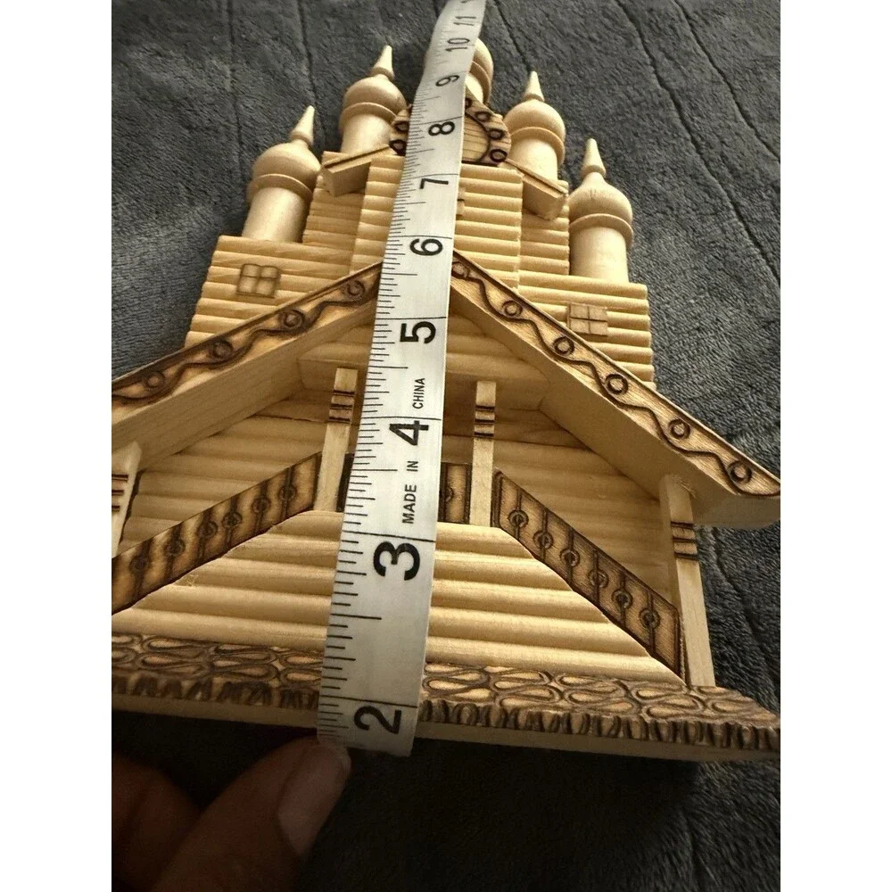 Vintage Soviet Russian Kizhi Wooden Church Model Folk Art Souvenir USSR 10”
